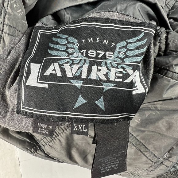 VTG Avirex Wool Jacket Extra Extra Large Grey Distressed Snap Button Bomber - Picture 9 of 16